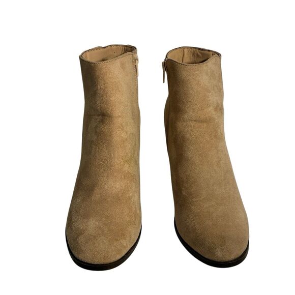 Rue 21 Etc! Women Tan Felt Boots Side Zipper, Laced Back With Tassels Size 9 - Picture 4 of 9